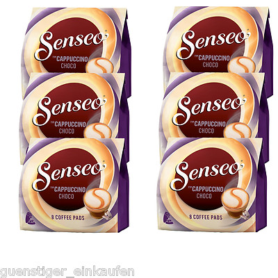 6X 8 Senseo Coffee Pads Cappuccino Choco For Double Holder Milk Range Creamy