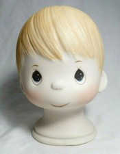 Porcelain Bisque Boy Doll Head with Hand Painted Face 5 3/4" Cute Soulful Eyes