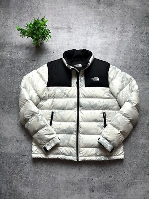 Camo North Face White Nuptse Hooded Puffer Jacket White Camo North