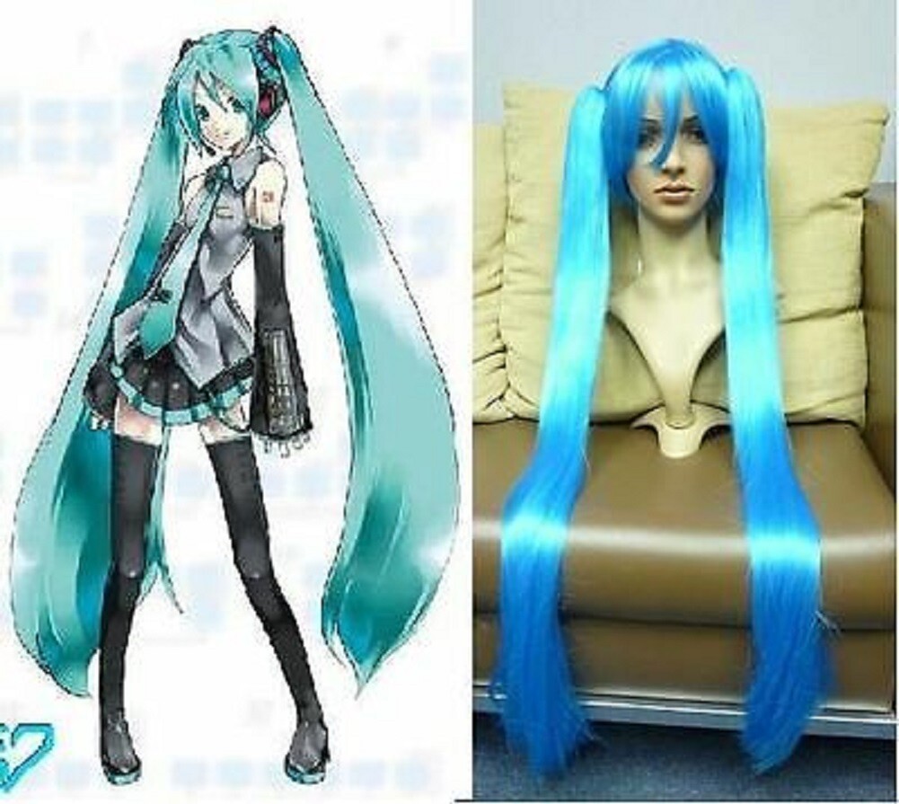 VOCALOID Hatsune MIKU COSPLAY wig 1m straight long Blue prop