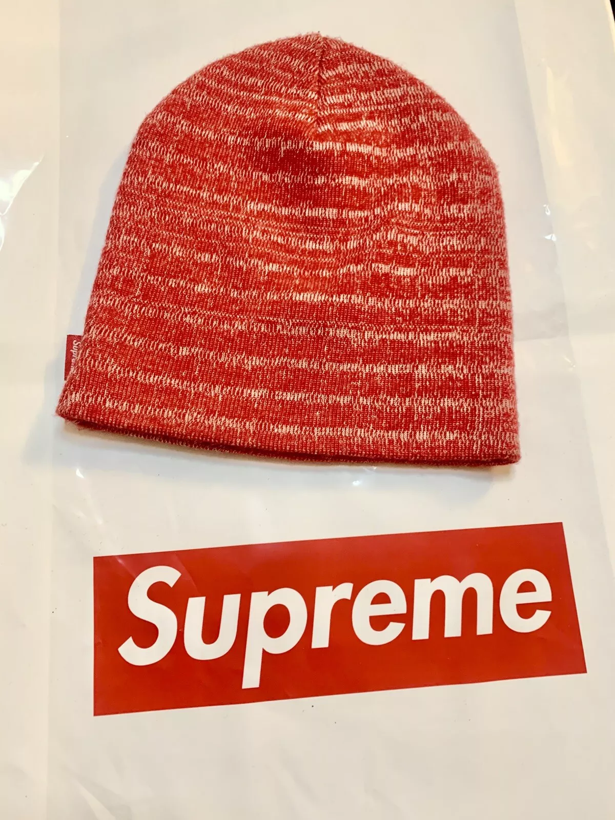 Casquette crâne bonnet vintage Supreme en fil torsadé taille unique rouge FW06 neuve made in USA