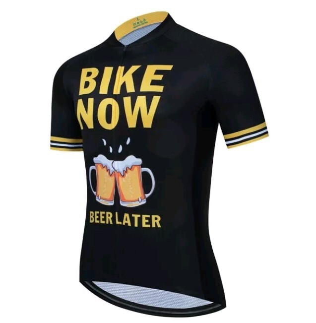 Bike Now Cycling Jersey Beer Jersey Men's Cycling Jersey Top Shirt 3XL Black 