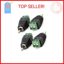 Phono RCA Male Plug to AV Screw Terminal Audio Video Connector Speaker Wire to R