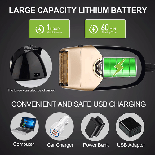 SURKER USB Electric Reciprocating Beard Shaver Men's Wireless Beard Trimmer Kits - Picture 7 of 14