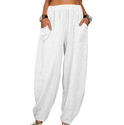 Summer Womens Ladies Cotton Linen Baggy Casual Harem Pants Trousers Plus Size