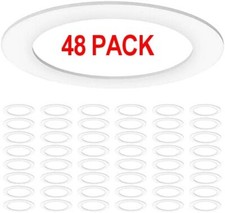 Sunco 48 Pack Goof Rings for 6 Inch Recessed Lights, Flush Mount White Can Light