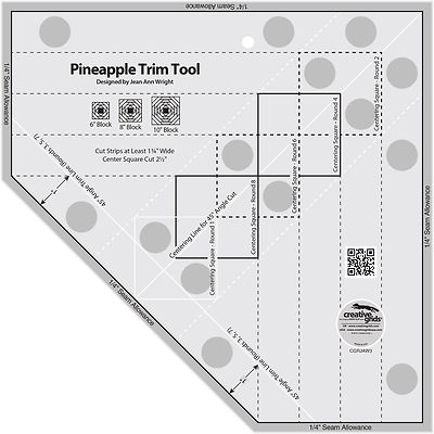 Creative Grids Pineapple Trim Tool Sewing and Quilting Ruler CGRJAW3