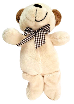 Giocattoli Sicuri Italy Stuffed Plush Tan Bear w/Blue Checkered Bow Tie 9 in.