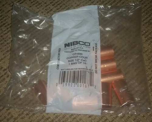 Copper NIBCO CP-600 New In factory packaging lot of 20 PLUMBING PIPE SUPPLIES