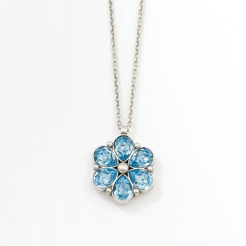 Touchstone Crystal by Swarovski Belle Fleur Necklace Silver 15"18" eBay