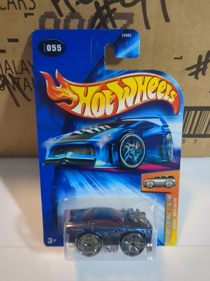 2004 Hot Wheels First Editions #55/100 Blue Brick Cutter Blings Card # 055 - Image 3 of 4