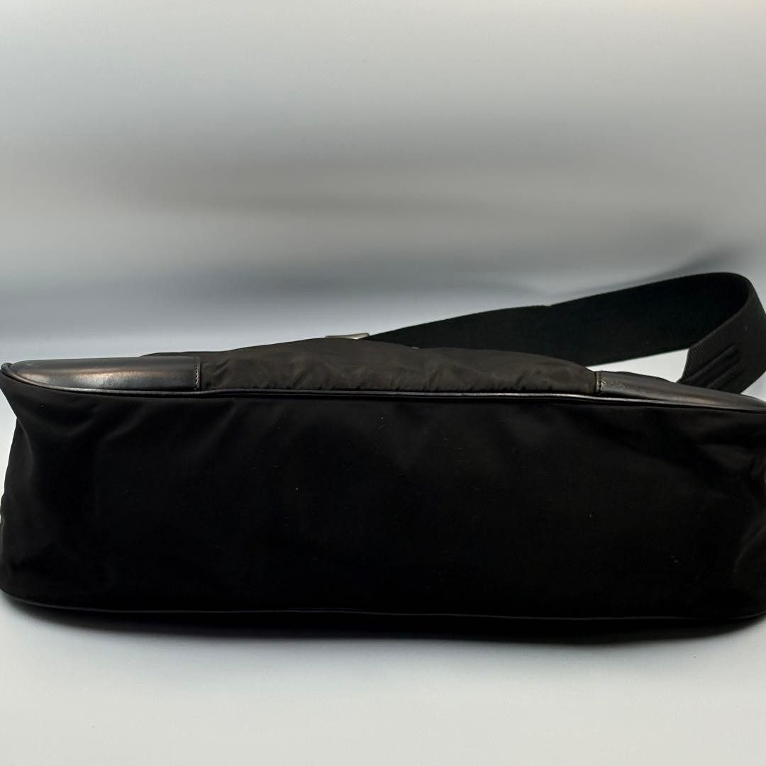 PRADA Nylon Leather Combination One Shoulder Bag Black thumbnail 15
