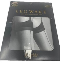 Frederick s of Hollywood Leg Ware Two-Tone Sheer Cuban Heel Stockings S Black