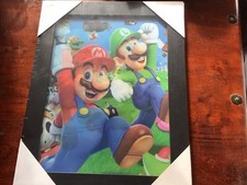 3 D Bild Mario und Luigi 46,5 x36,5 cm mit Au...