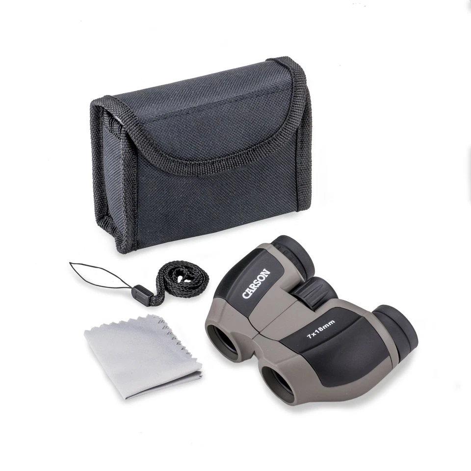 Carson 7x18 MiniScout Porro BK-7 Prism Lightweight Binoculars, Matte - JD-718 - Image 3 of 4