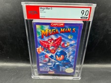 Mega Man 5 Nintendo NES PSA 9.0 B+ Graded FACTORY SEALED WATA VGA