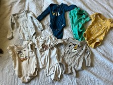 Lot Of 7 Carters And Misc Brands Bodysuit Baby Boy Tops 3-9 Months F1