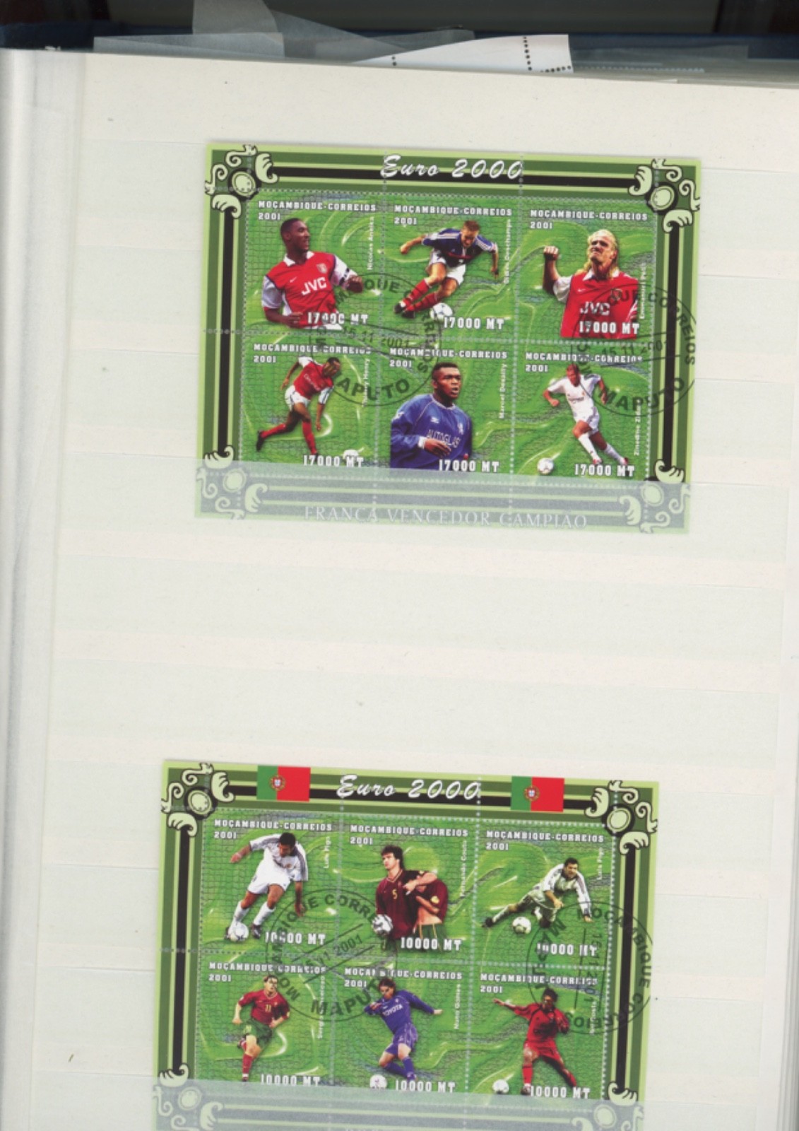 Lindner falzlos Worldwide Stamps  Stamp blocks  83   and  86  mini-sheets  (mb18