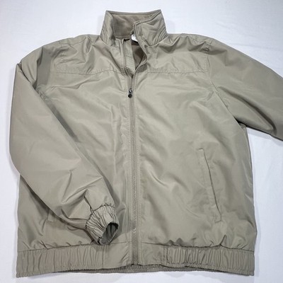 Magellan Outdoors Jacket Mens Large Beige Poly Fleece Lined Full Zip Tan