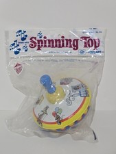 VTG Ohio Art Tin Litho Spinning Top Toy No. 304 Circus Animal Sealed Made In USA