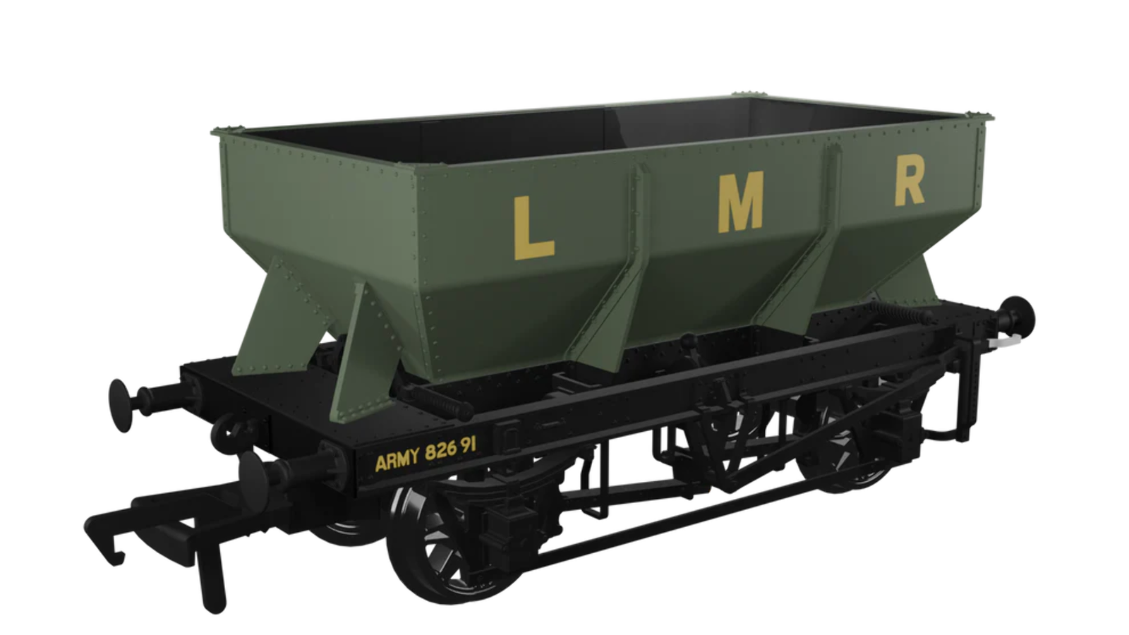 Rapido Trains 963015 OO Gauge LMS Iron Ore Hopper – Longmoor MR No.82691