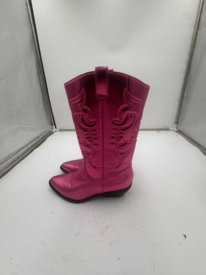 Bota vaquera cosida occidental soda para mujer puntiaguda hasta la rodilla fucsia rosa intenso talla 7 Foto 3 de 4