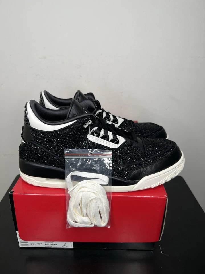 Неликвидный товар Nike Air Jordan 3 «AWOK Vogue» ретро SE черные цементные Solefly 12 Вт / 10,5 м - Изображение 2 из 4