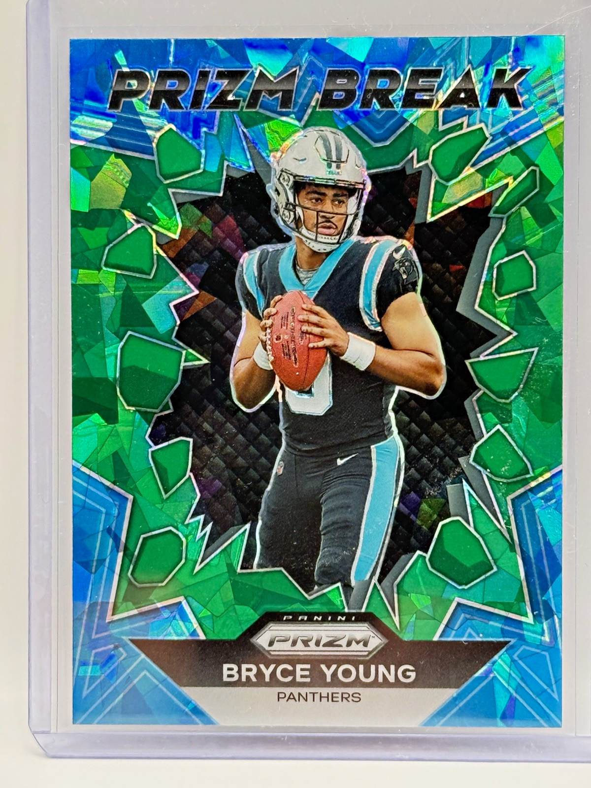 Panini Prizm 2023 Prizm Break Green Ice Prizm Bryce Young RC Panthers PB-3