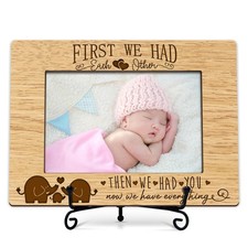 Baby Picture Frame, Ultrasound Wood Photo Frame With Stand, New Baby Gifts, C...
