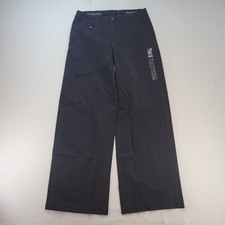 American Eagle Trousers Womens 4 Black Wide Leg Stretch Cotton Herringbone 8805
