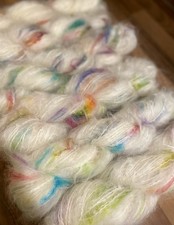 Hand Dyed Rainbow Mohair, Wool & Nylon (50:40:10). 150m/100g. Price Per Skein