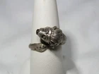 ...Vintage Sterling Silver, Red Glass LION Necklace...Size 7.25...