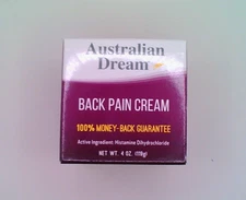 Australian Dream Back Pain Relief Cream 4 oz 01/27