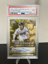 2025 Topps Chrome Black Jacob Wilson Super Futures Gold Auto Bookend 50/50 PSA 9