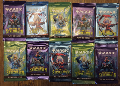 10 (Ten) - Secrets of Strixhaven Play Boosters magic MTG emeritus prismari