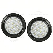 4 Inch Round 12 Led Reverse Backup Tail Lights Trailer Truck Clear Lens 12v 2pcs