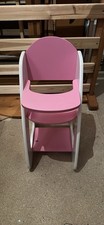 Wooden Pink Children’s Dolls High chair Toy