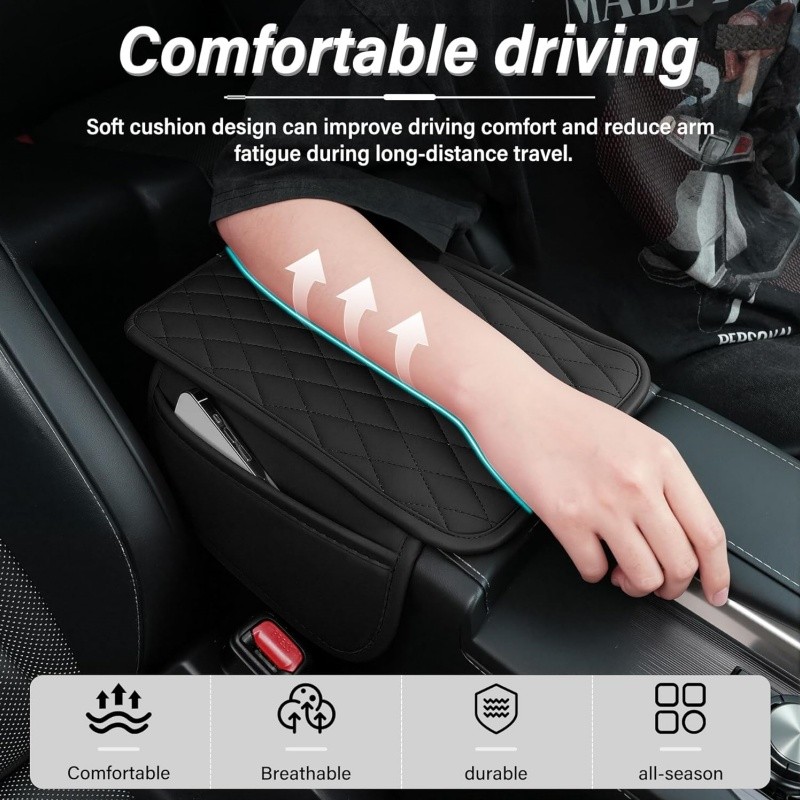 Universal Armrest Cushion Cover Center Console Box Pad Protector Car Accessories