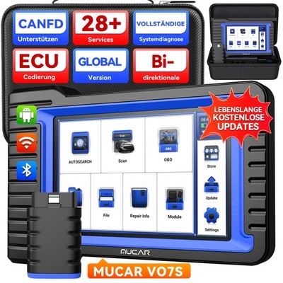 MUCAR Diagnosegerät Scanner OBD2 ECU-Codierung 28 Resets Volle Systems CANFD DE