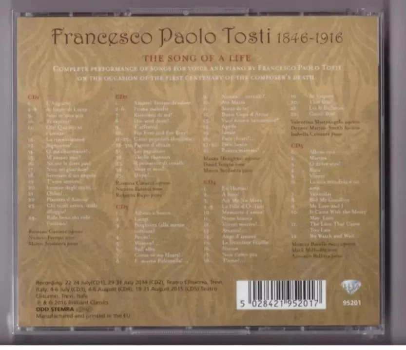 TOSTI - The Song of a Life - Vol. 1 - 5 CD's / NEUnoch  in Folie - Bild 2 von 2