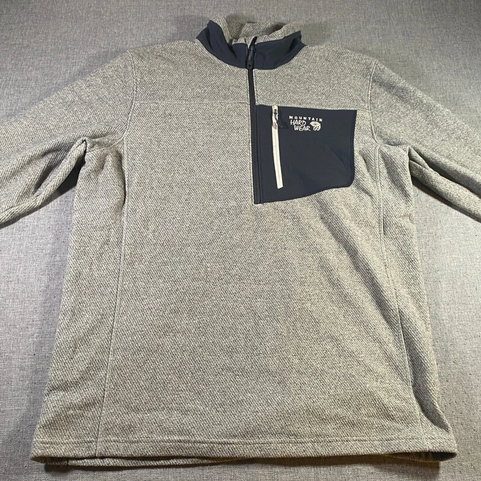 Мужской пуловер Mountain Hardwear флисовый серый на четверть молнии для улицы большой L - Изображение 2 из 4