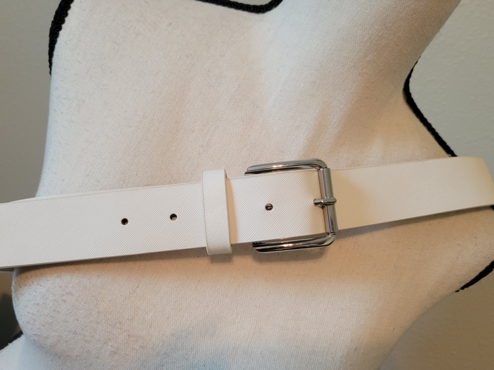 Michael Kors Belt Solid White Adjustable, Silver … - image 7