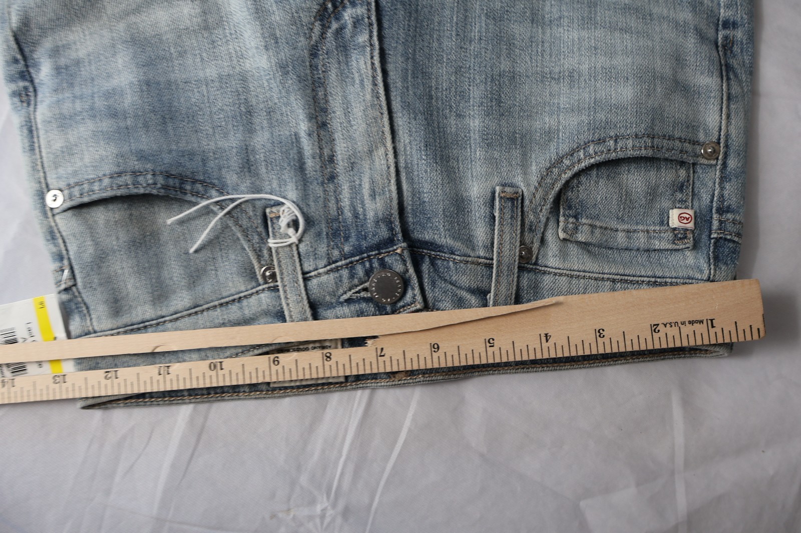 AG Adriano Goldschmied The Isabelle  High Rise Straight Crop Jeans Size 24 Ombre thumbnail 12