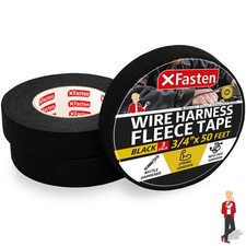 Wire Harness Tape 3/4 Inch x 50 ft 3-Pack 150ft Total Residue-Free Cloth Elect