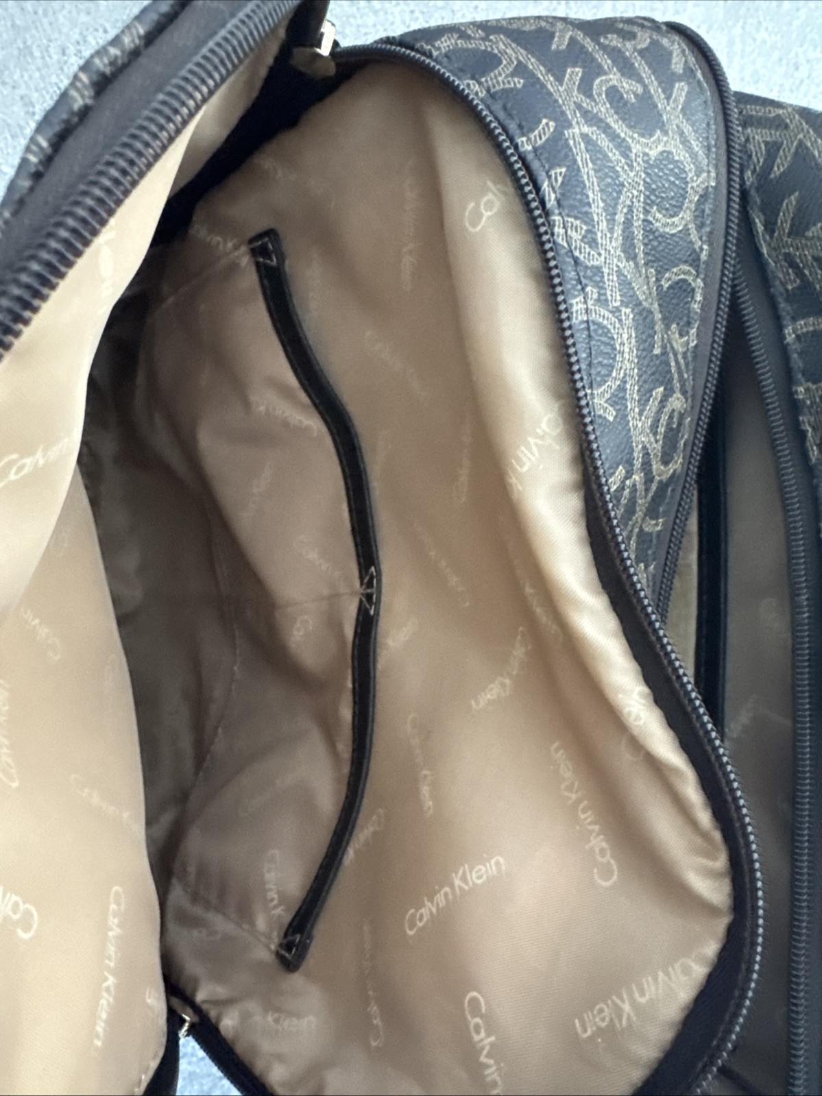 Calvin Klein Brown Monogram Backpack Logo CK Gold… - image 4