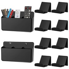 10 Packs Black Wall Mount Holder Stand 2 Pcs Three Compartments Universal Remote