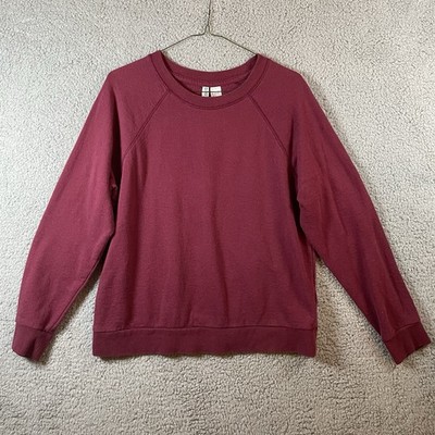 H&M Divided Basic Burgundy Pullover Sweatshirt Women's L Crewneck Raglan Sleeve