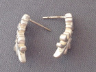 Sterling Silver Earrings Fleur de Lis Signed BJC FRED Designer Samuel Benham — photo 7