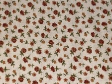 By 1/2 Yd Vintage Rose Daisy Small Print Cotton Fabric by Marcus Brown Orange