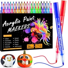 36 Color Acrylic Paint Pens Markers Fine Tip Waterproof Markers Pens for Rock